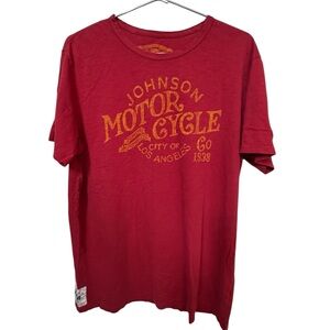 Retro Johnson Motorcycle Los Angeles Aged Men’s XL High End Red T-Shirt MINTY